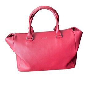 Lipault Paris Red Leather Dual Handle Bag